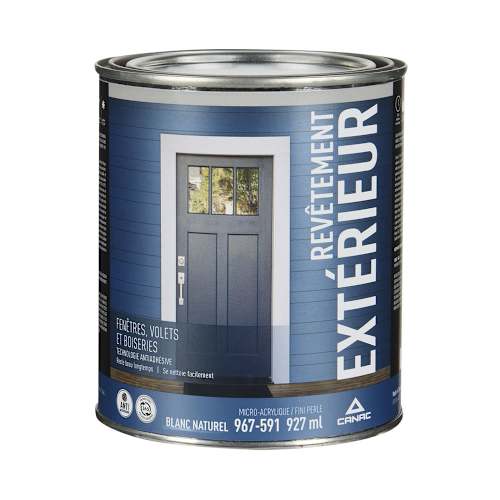 Peinture d'extérieur au latex Canac Perle Blanc naturel et couleurs 946 ml