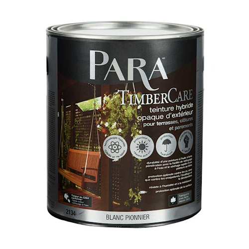 Teinture opaque hybride Timbercare d'extérieur blanc 946 ml