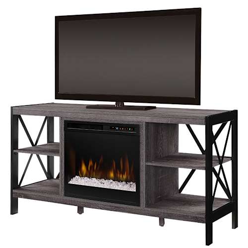 Console multimédia avec foyer électriques Ramona , 1 500 W, Cristaux