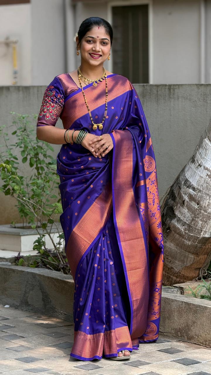 Kalanjali Paithani-Soft  Silk