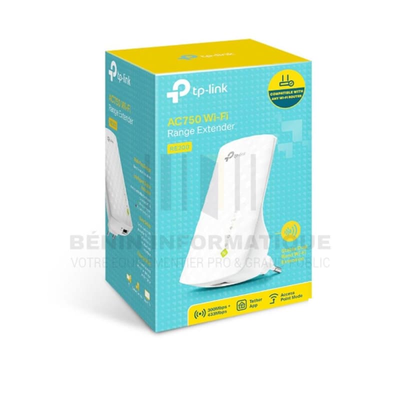 Répéteur WiFi 5 bi-bande, AC750 dual-band 2.4 GHz (300 Mbps) et 5 GHz (433 Mbps)