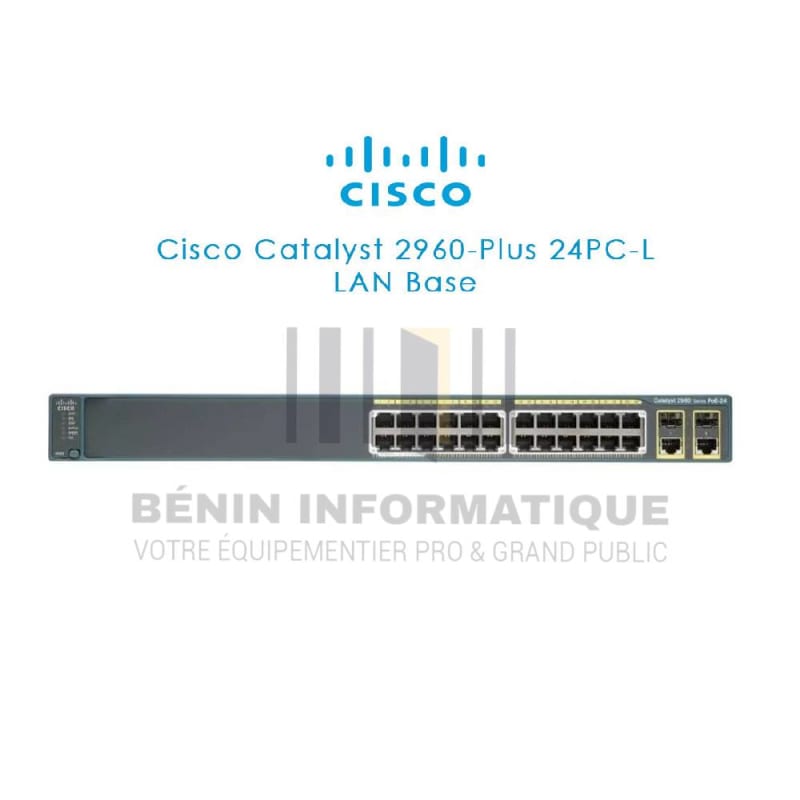 Switch Cisco Catalyst 2960 Plus 24 Port 10/100 PoE + 2 T/SFP LAN Base Image