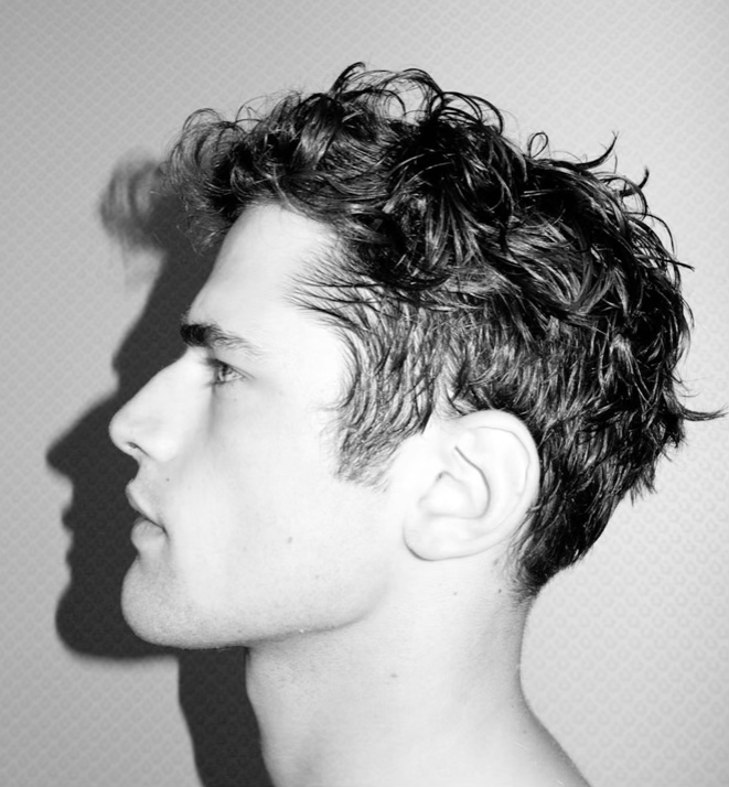 Men's textured wave, side profile