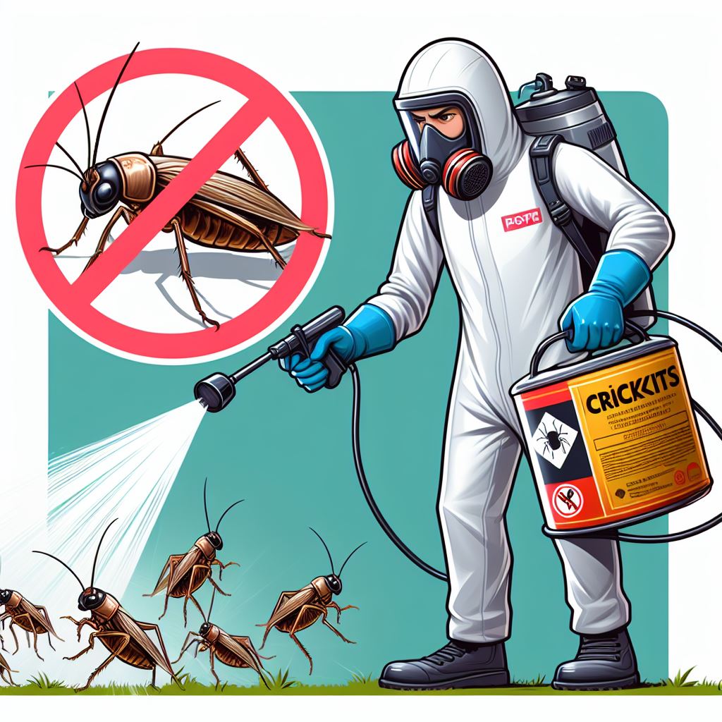 Using insecticides formulated for crickets can effectively tackle infestations, but safety precautions are essential.