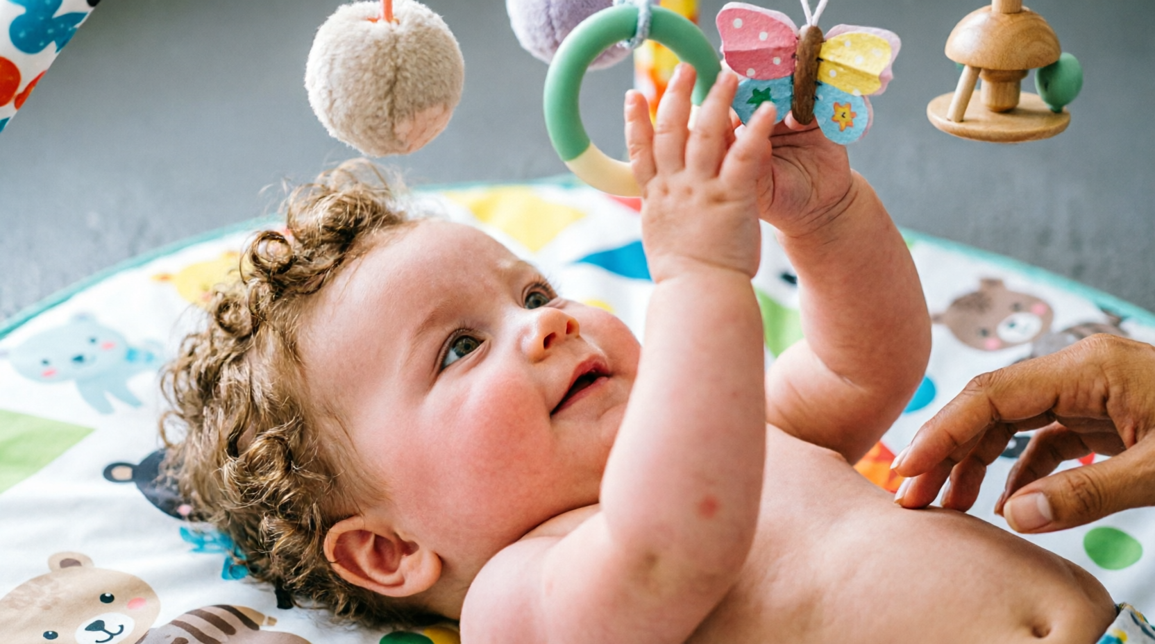 Madre estimulando a su bebé con actividades sensoriales