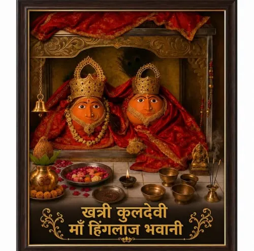 Khatri Kuldevi Maa Hinglaj Bhawani Darbar Swaroop Photo Frame for Home Mandir image 2