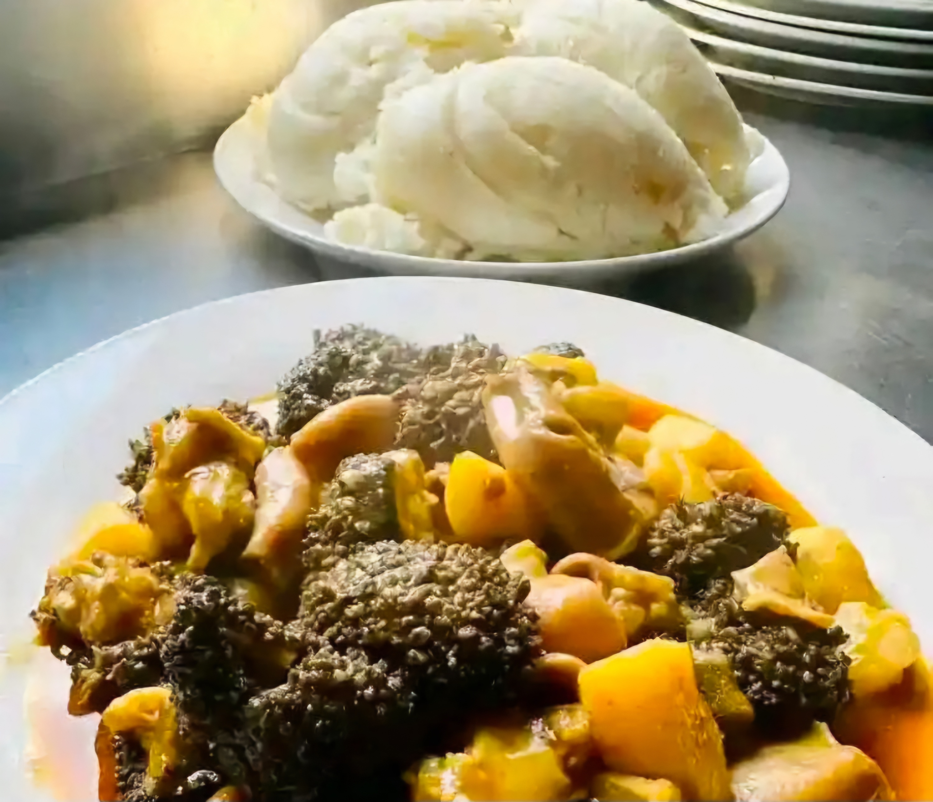 Pap and mogodu