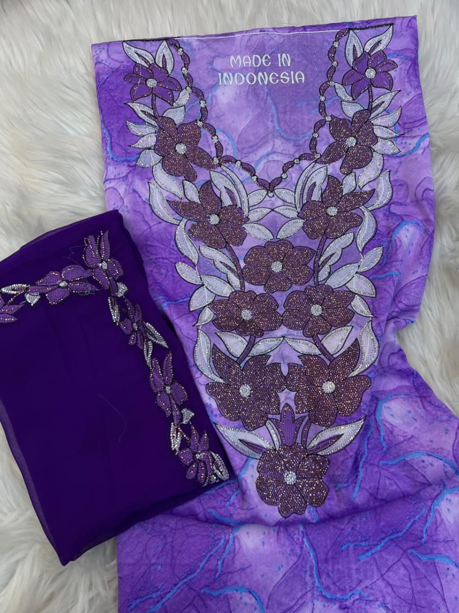 Mikhwar Andaloussi Violet Brode - Tissu Mariage 3ars Maroc couleur violet et marron - Mikhwar UAE authentique disponible au Maroc chez Zargue
