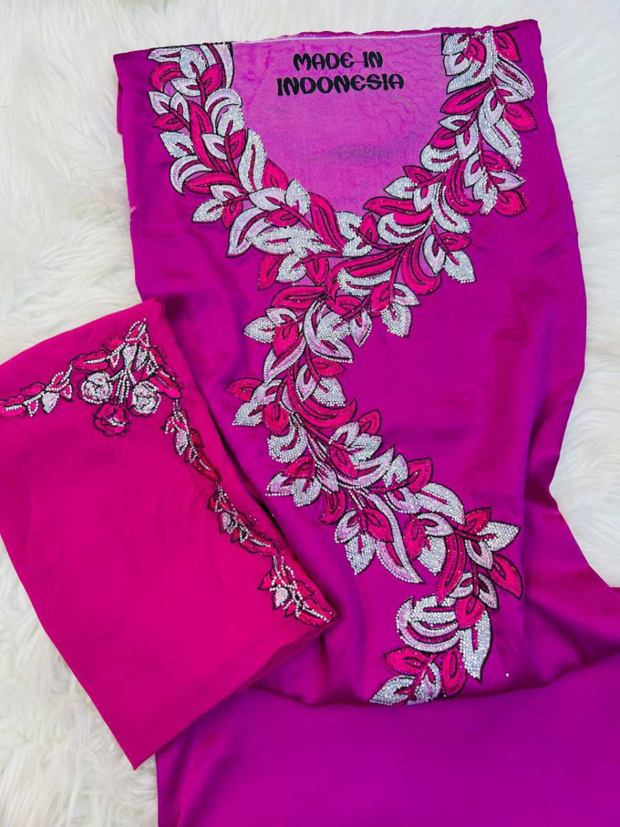 Mikhwar Andaloussi Rose Brode - Tissu Mariage 3ars Maroc - Promotion mode UAE Maroc | Zargue