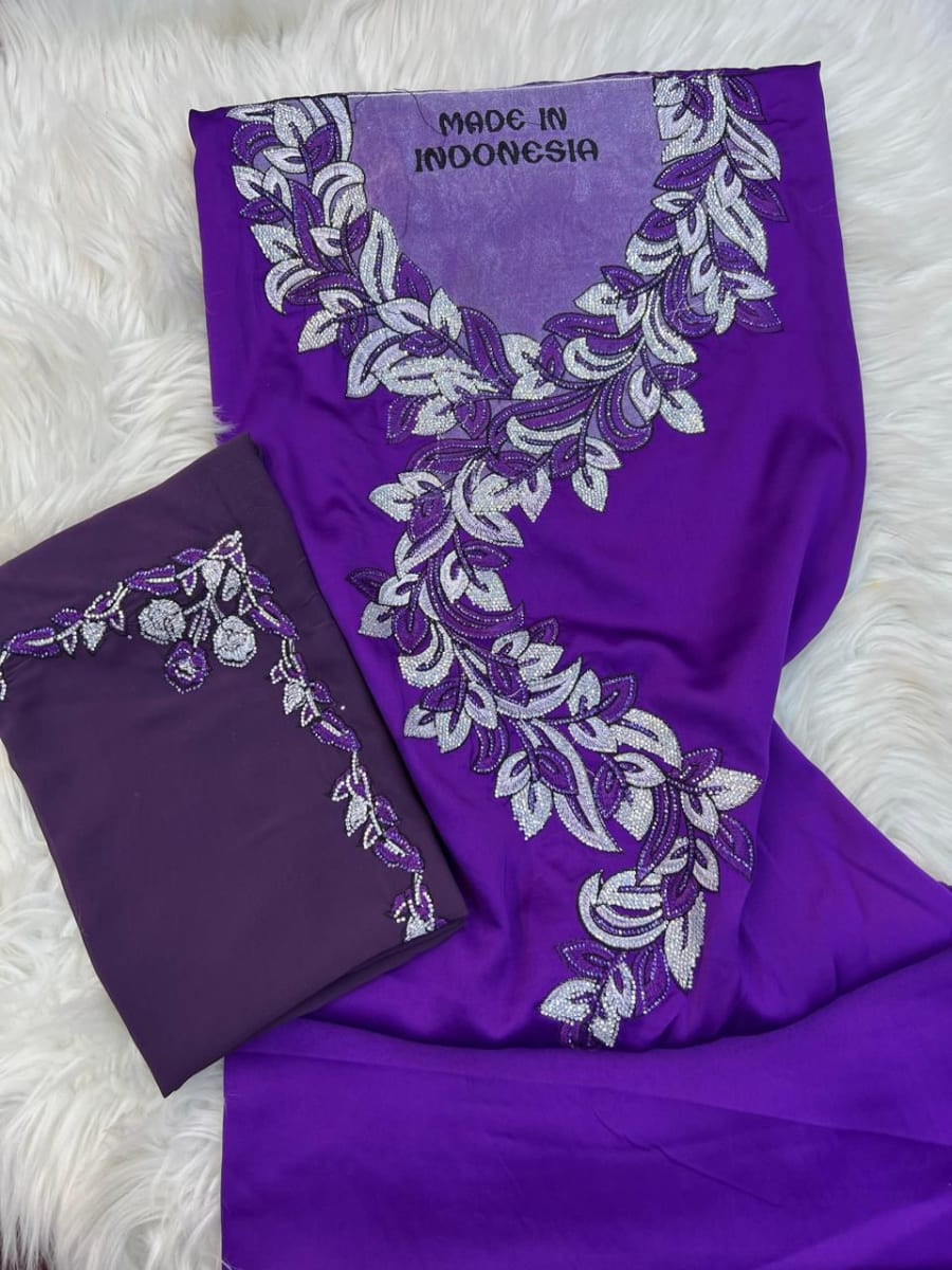 Mikhwar Andaloussi Violet Brode - Tissu Mariage 3ars Maroc - Promotion mode UAE Maroc | Zargue
