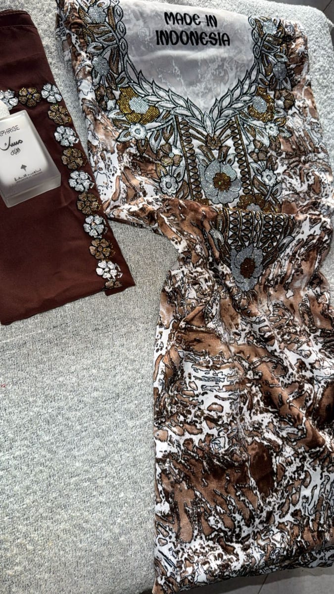 Mikhwar Andaloussi Marron Brode - Tissu Mariage 3ars Maroc couleur marron et blanc - Mikhwar UAE authentique disponible au Maroc chez Zargue