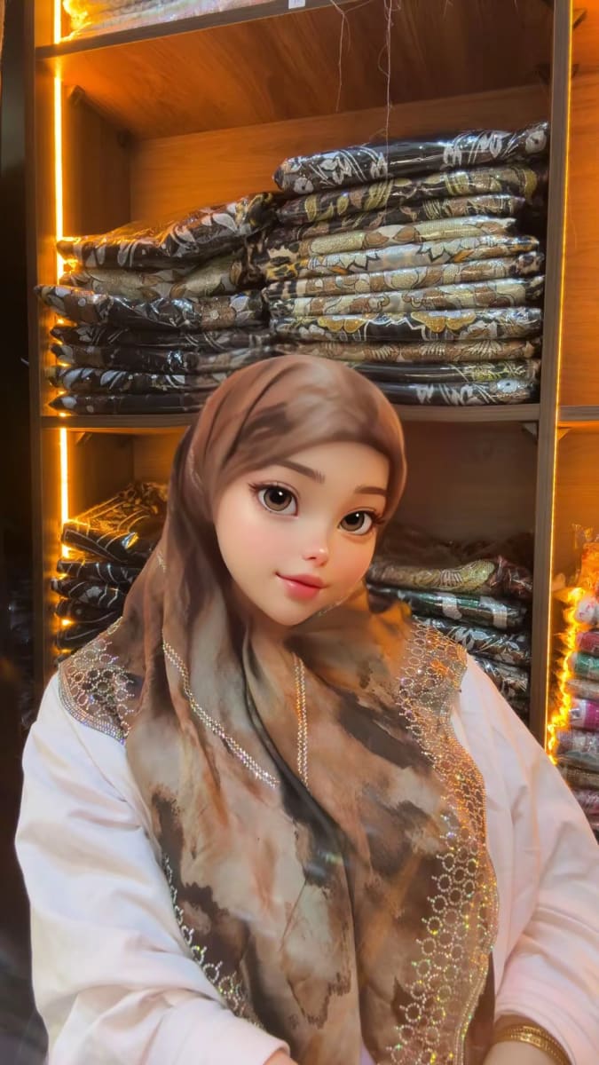 Foulard Carre Marron UAE Premium - Chale Mariage Maroc couleur marron et dore - Foulard UAE authentique disponible au Maroc chez Zargue