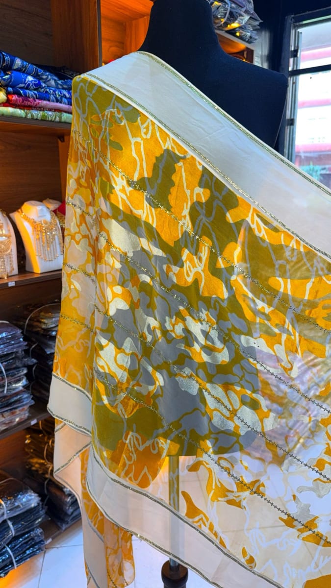 Foulard Carre Jaune UAE Premium - Chale Mariage Maroc couleur jaune et vert - Foulard UAE authentique disponible au Maroc chez Zargue