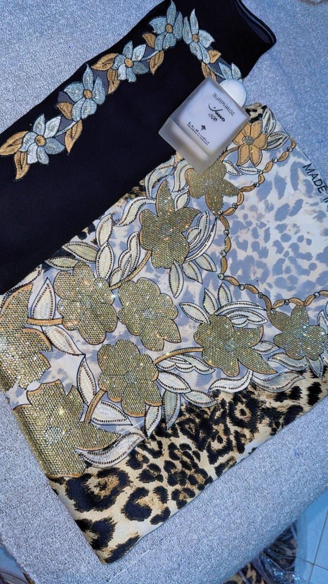 Mikhwar Andaloussi Tiger Dore - Tissu 3ars Mariage UAE Premium couleur dore et bleu - Mikhwar UAE authentique disponible au Maroc chez Zargue