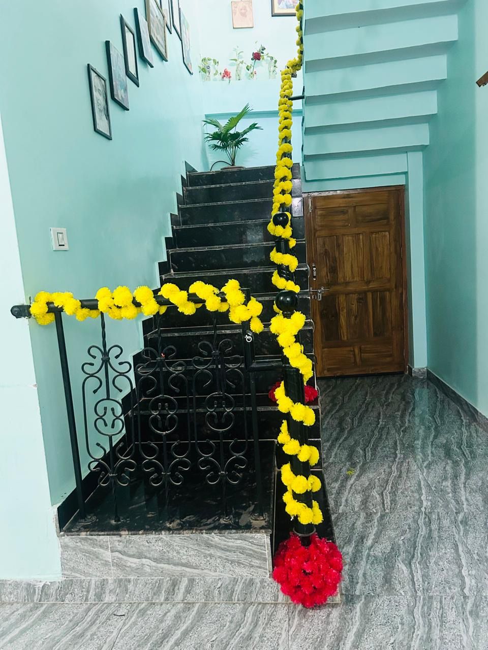 Gallery wall setup with botanical art