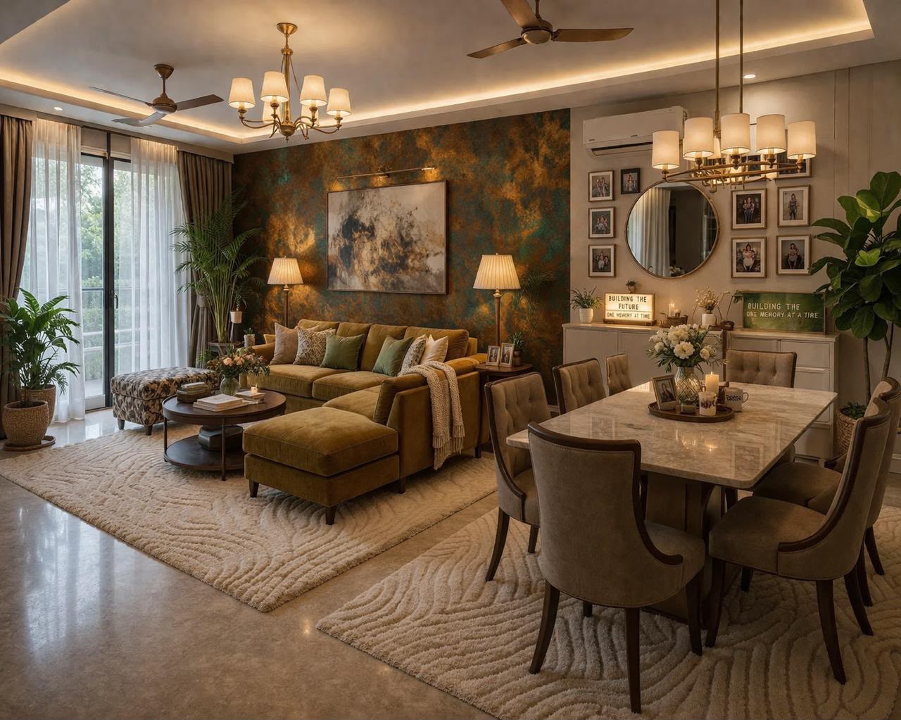Cozy boho living room styled by Decodrama — home makeover Delhi