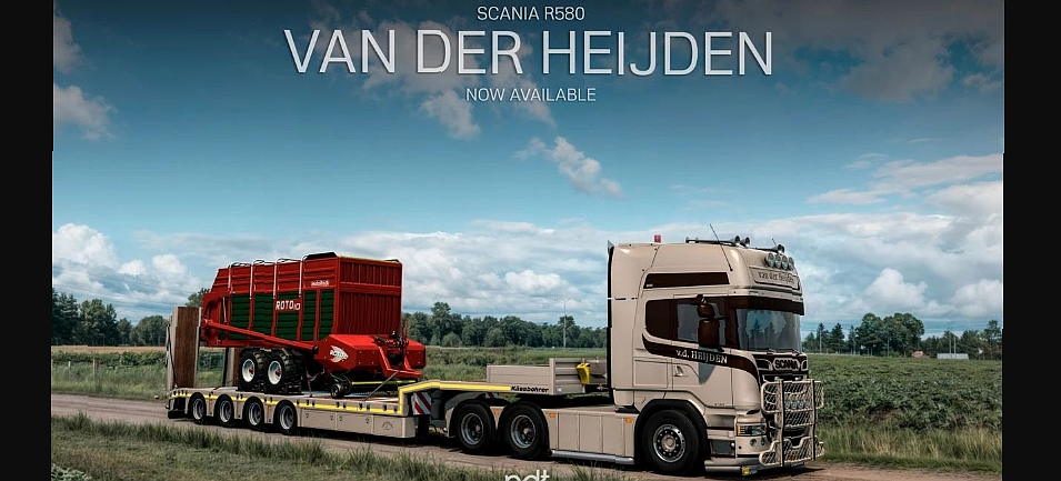 МОД Scania R580   Trailer Van der Heijden v5.0 ДЛЯ EURO TRUCK SIMULATOR 2
