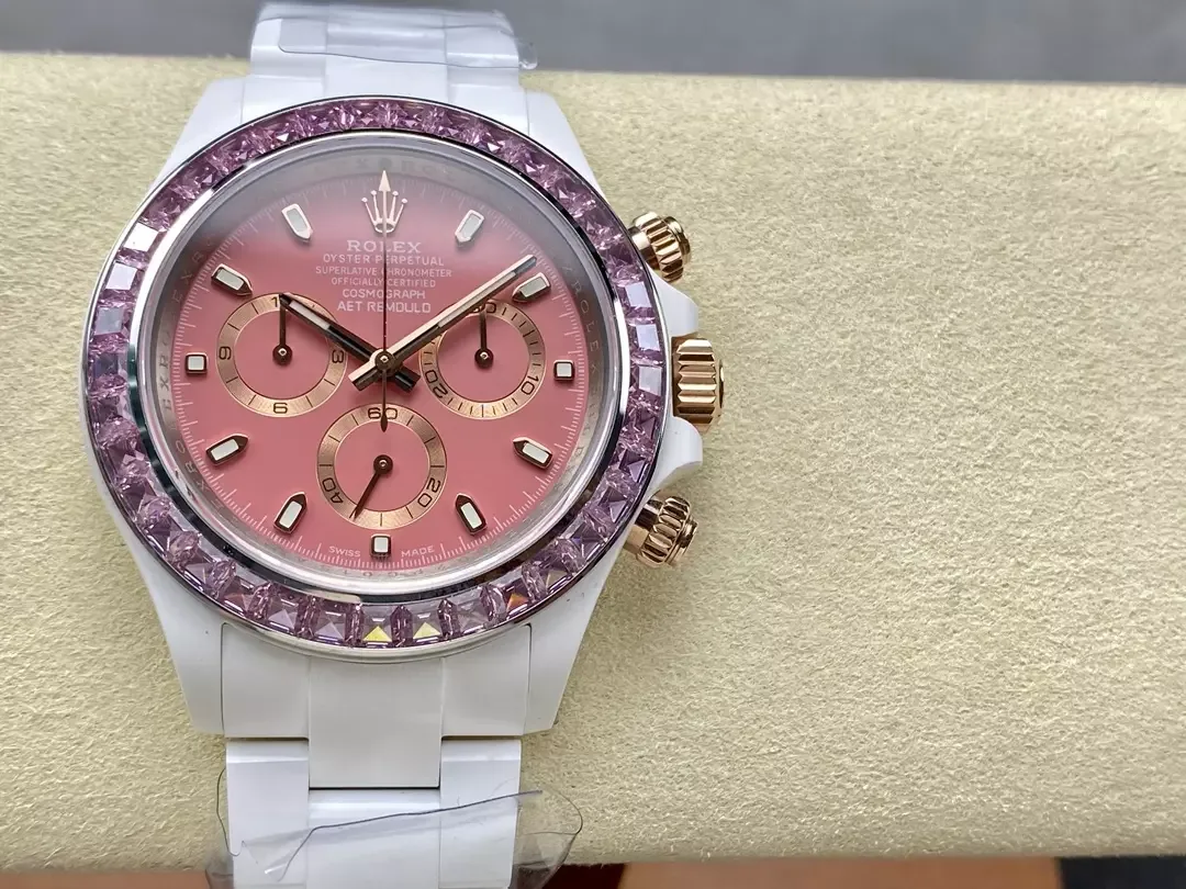 IPK공장 롤렉스 데이토나 핑크 다이얼 화이트 세라믹 다이아 베젤 40mm 상세 이미지 1