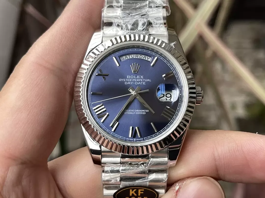 KF공장 롤렉스 데이데이트 올리브 블루 다이얼 화이트 골드 금통 40mm 228235 상세 이미지 1