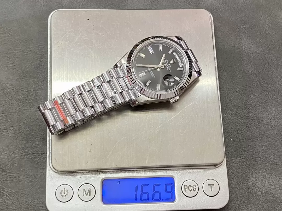 GM공장 V3 롤렉스 데이데이트 블랙 다이아 다이얼 화이트 골드 금통 40mm m228236 상세 이미지 1