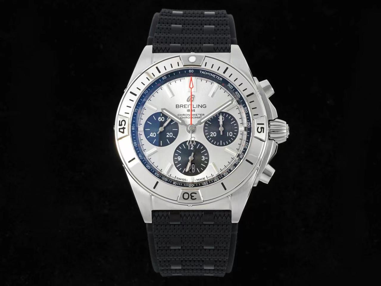 브라이틀링 TF공장 브라이틀링 크로노맷 B01 실버 다이얼 42mm AB01344A1C1A1 7750 무브먼트 상세 이미지 1