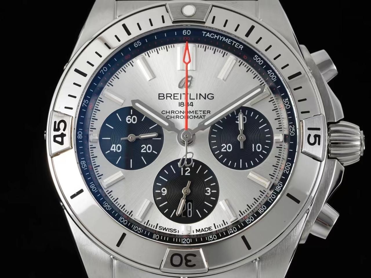 브라이틀링 TF공장 브라이틀링 크로노맷 B01 실버 다이얼 42mm AB01344A1C1A1 7750 무브먼트 상세 이미지 4