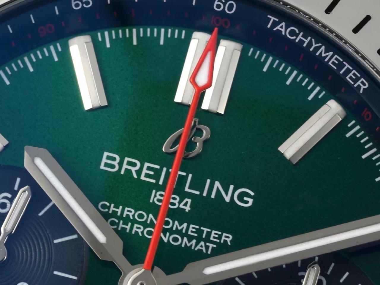 브라이틀링 TF공장 브라이틀링 크로노맷 B01 그린 다이얼 42mm UB0134101B1U1 7750 무브먼트 상세 이미지 4