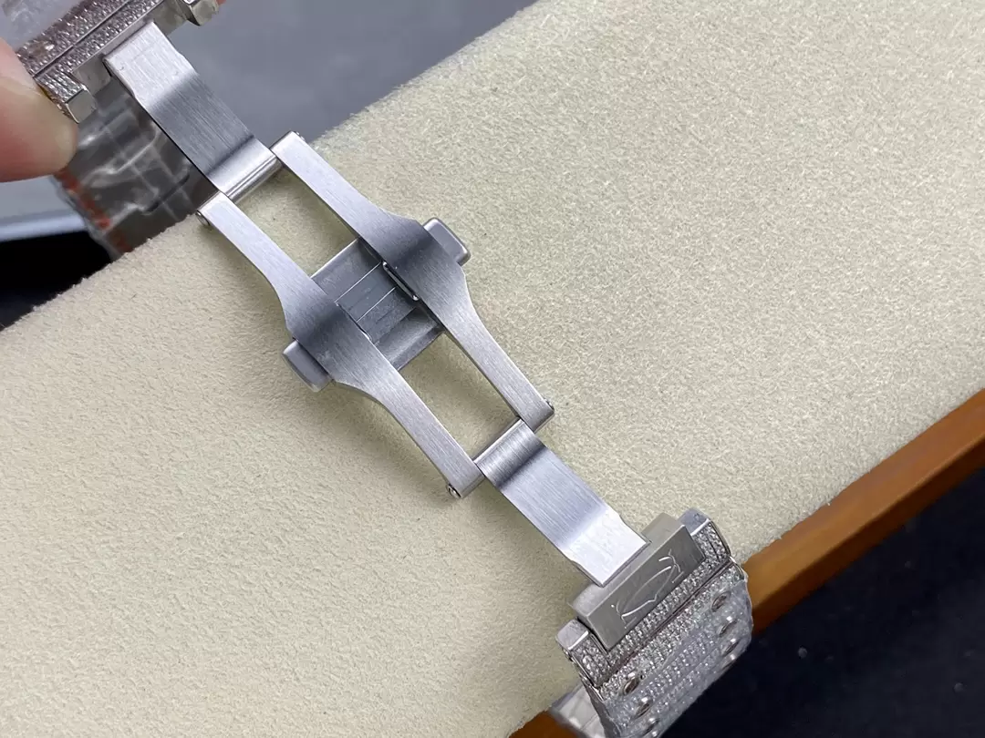 까르띠에 AMG공장 까르띠에 산토스 화이트 다이얼 로즈골드 콤비 버스트 다운 40mm 9015 무브먼트 상세 이미지 9