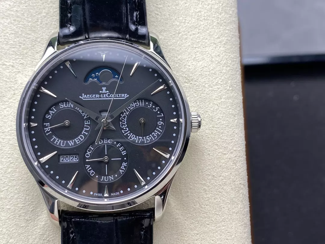 GR공장 GR공장 예거르쿨트르 울트라 씬 퍼페추얼 블랙 다이얼 39mm 130354J JLC 868 무브먼트로 장식된 일본 MIYOTA 9015 무브먼트 상세 이미지 1