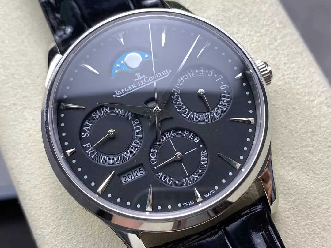 GR공장 GR공장 예거르쿨트르 울트라 씬 퍼페추얼 블랙 다이얼 39mm 130354J JLC 868 무브먼트로 장식된 일본 MIYOTA 9015 무브먼트 상세 이미지 2