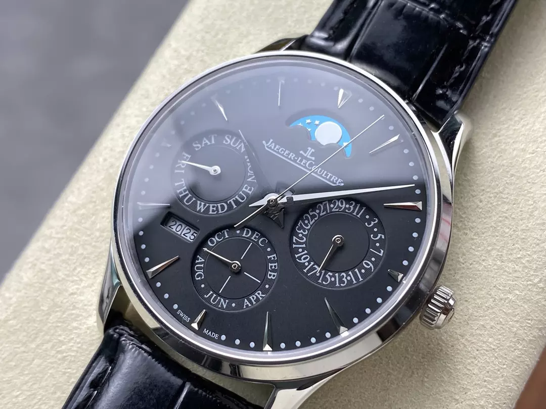 GR공장 GR공장 예거르쿨트르 울트라 씬 퍼페추얼 블랙 다이얼 39mm 130354J JLC 868 무브먼트로 장식된 일본 MIYOTA 9015 무브먼트 상세 이미지 3