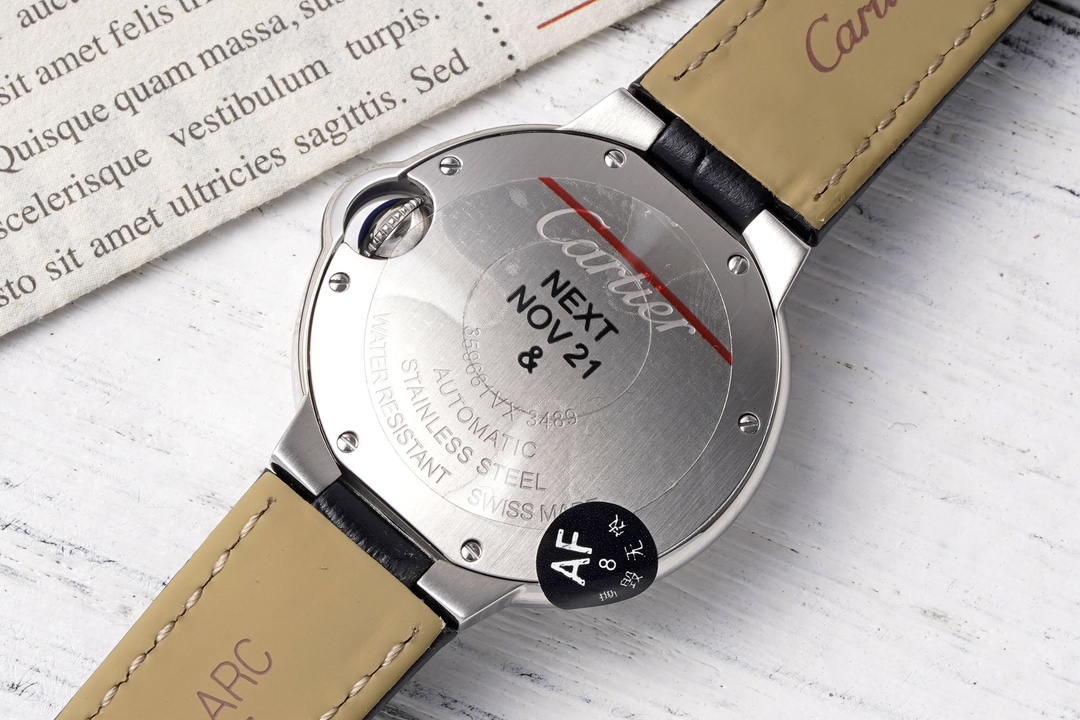 까르띠에 AF공장 까르띠에 발롱 브루 드 스틸 / 블랙 가죽밴드 33mm SEIKO NH05A 21J 무브먼트 상세 이미지 8