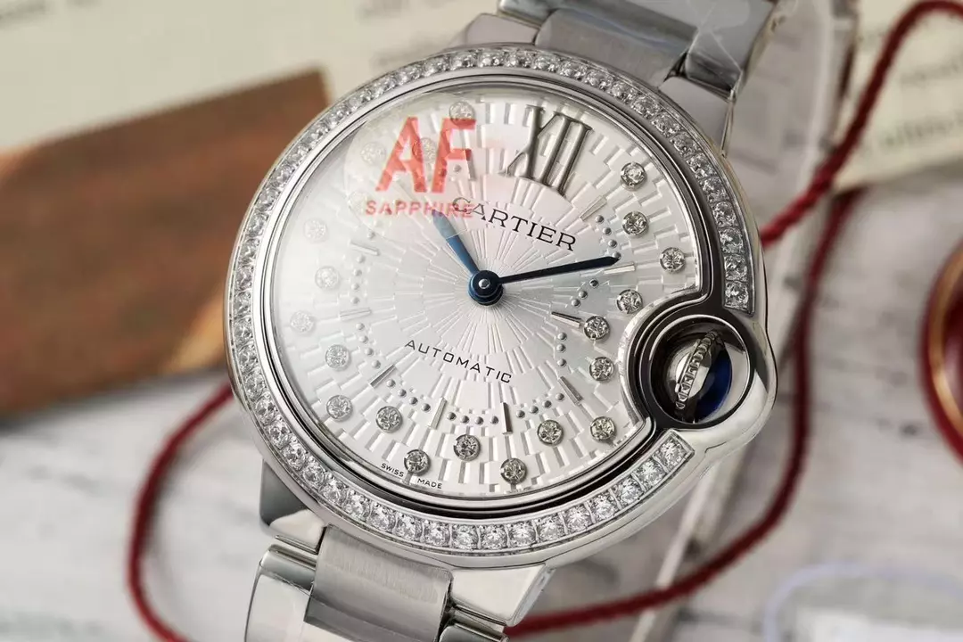 까르띠에 AF공장 까르띠에 발롱 브루 드 스틸 다이아 베젤 33mm SEIKO NH05A 21J 무브먼트 상세 이미지 3