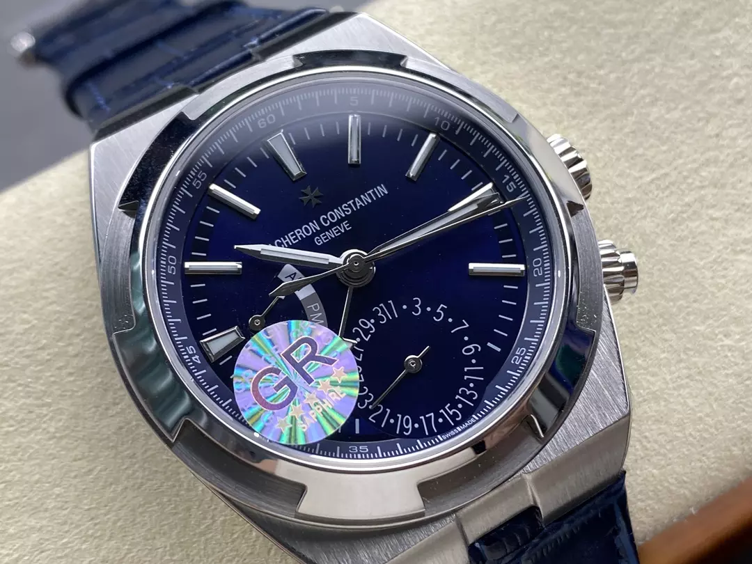 GR공장 GR공장 바쉐론콘스탄틴 오버시즈 듀얼 타임 7900V 청판 다이얼 스틸 가죽밴드 Miyota 9015 무브먼트 상세 이미지 2