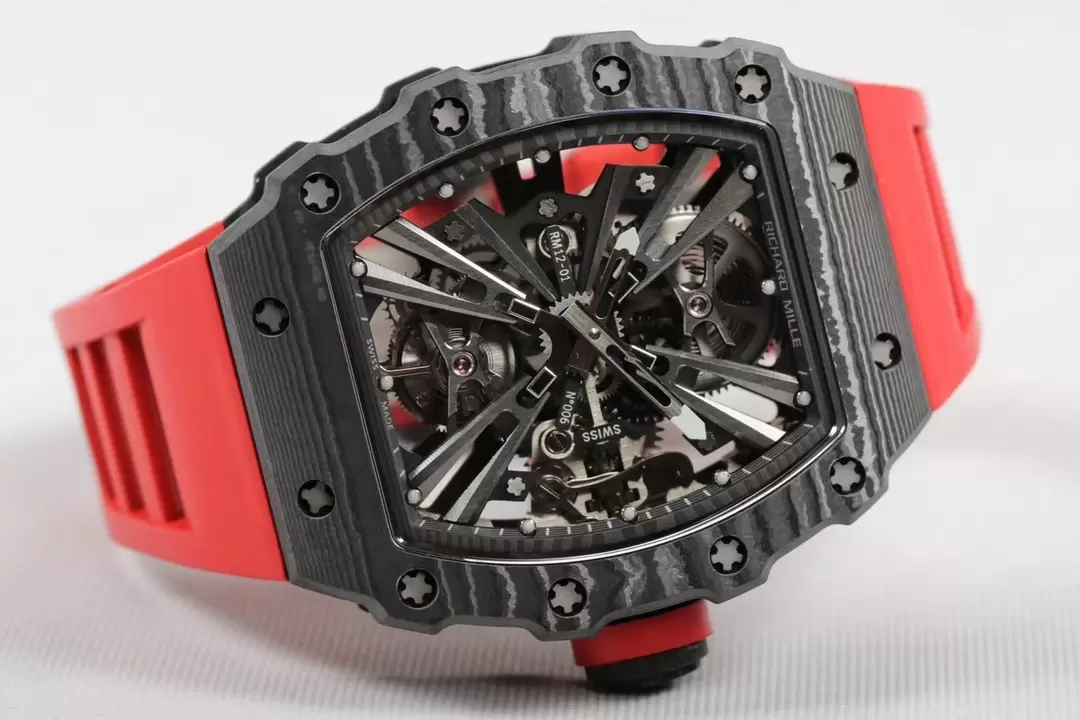 리차드밀 RM공장 리차드밀 RM12-01 투르비용 리미티드 에디션 블랙카본 레드 밴드 맞춤형 수동 뚜르비옹 무브먼트 상세 이미지 3