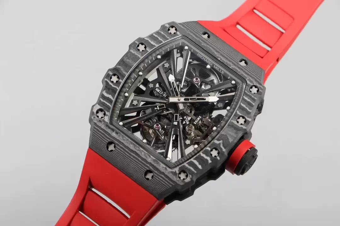 리차드밀 RM공장 리차드밀 RM12-01 투르비용 리미티드 에디션 블랙카본 레드 밴드 맞춤형 수동 뚜르비옹 무브먼트 상세 이미지 5