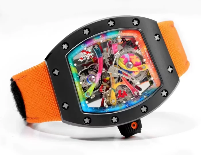 리차드밀 RM공장 리차드밀 RM68-01 시릴 콩고 투르비용 에디션 블랙 세라믹 오렌지 스트랩 핸드와인드 투르비용 무브먼트 상세 이미지 6