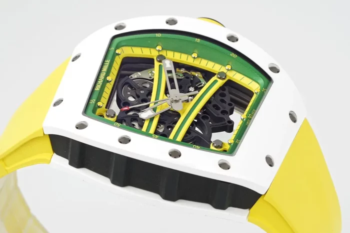 리차드밀 ZF공장 리차드밀 요한 블레이크 RM61-01 화이트 세라믹 옐로우 러버밴드 아시아 슈퍼 레플리카 RMUL2 스켈레톤 무브먼트 상세 이미지 4