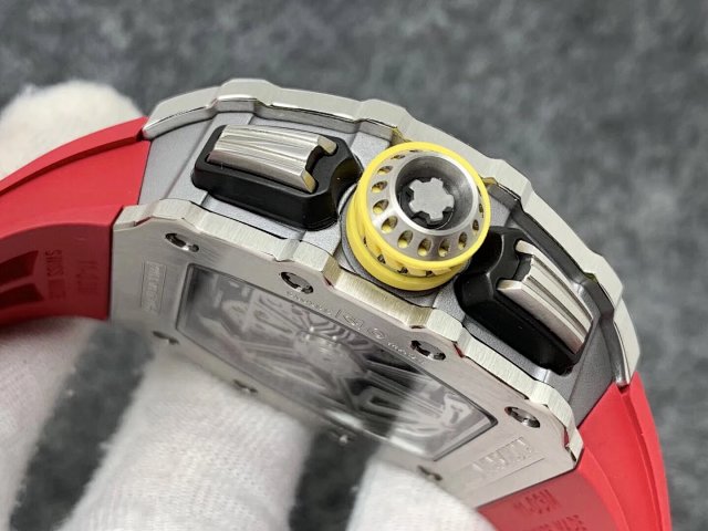 리차드밀 KV공장 리차드밀 르망 화이트 스틸 케이스 한정판 / 레드 러버밴드  상세 이미지 6