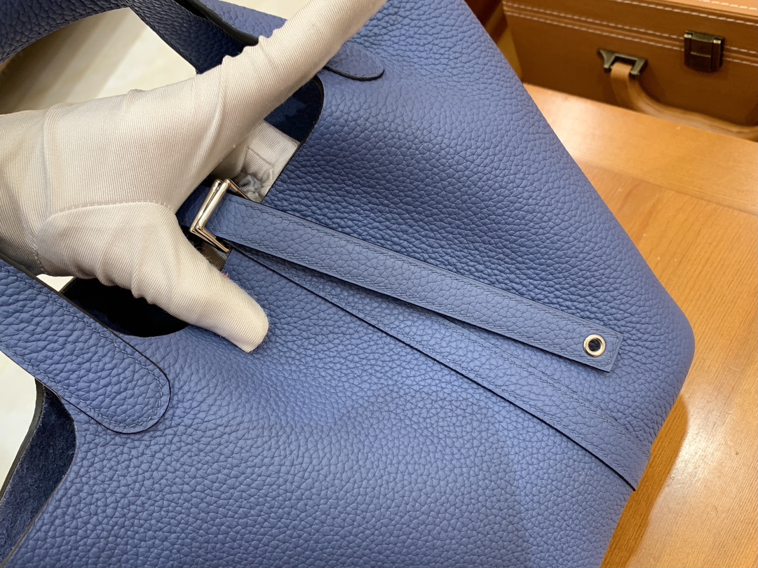 에르메스 그린엘 에르메스 피코탄 18 브라이트 블루 골드 버클  상세 이미지 3