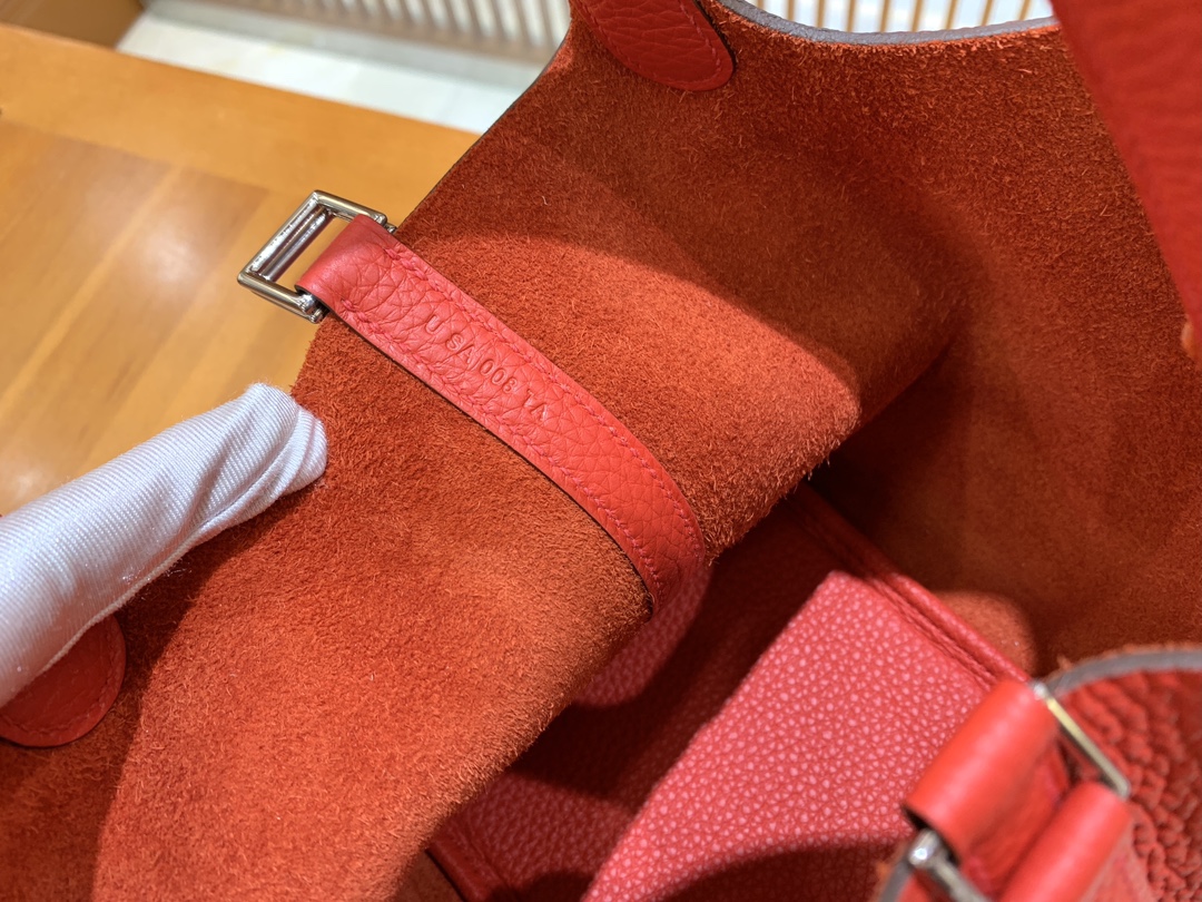 에르메스 그린엘 에르메스 피코탄 18 하트 레드 실버 버튼  상세 이미지 5