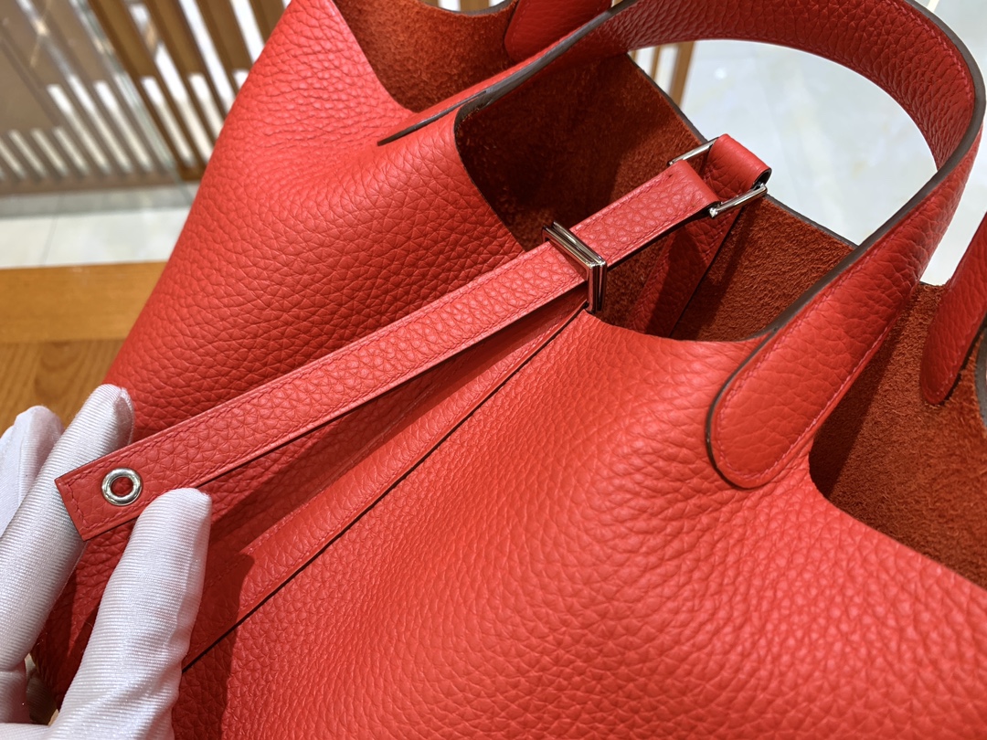 에르메스 그린엘 에르메스 피코탄 18 하트 레드 실버 버튼  상세 이미지 6