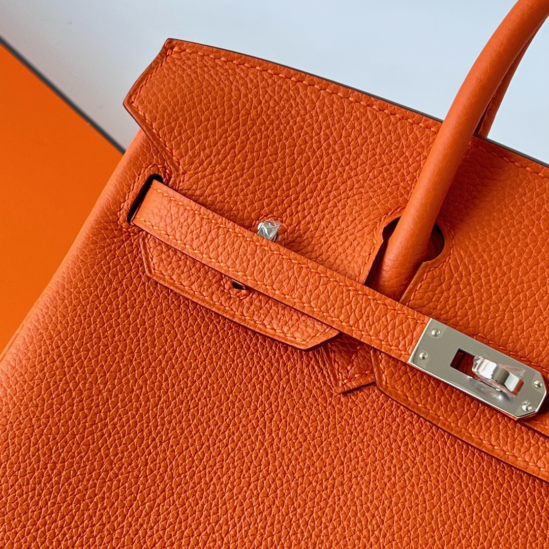 에르메스 반수공 에르메스 버킨백 25 오렌지 은장 엡송  상세 이미지 3