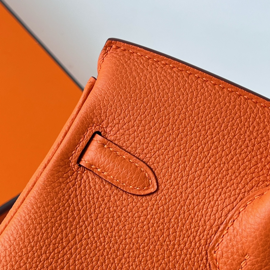 에르메스 반수공 에르메스 버킨백 25 오렌지 은장 엡송  상세 이미지 4