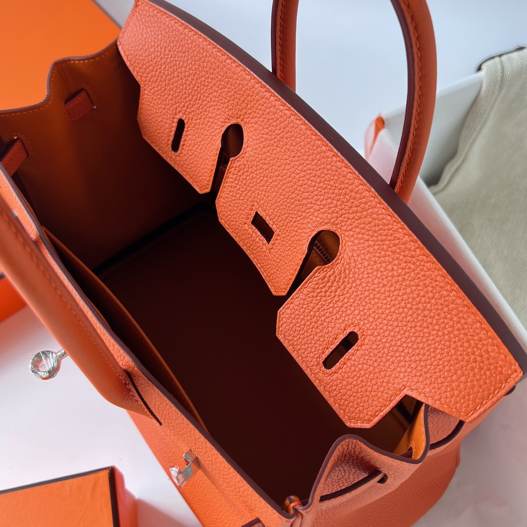에르메스 반수공 에르메스 버킨백 25 오렌지 은장 엡송  상세 이미지 6