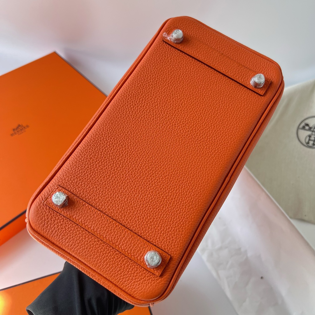 에르메스 반수공 에르메스 버킨백 25 오렌지 은장 엡송  상세 이미지 8