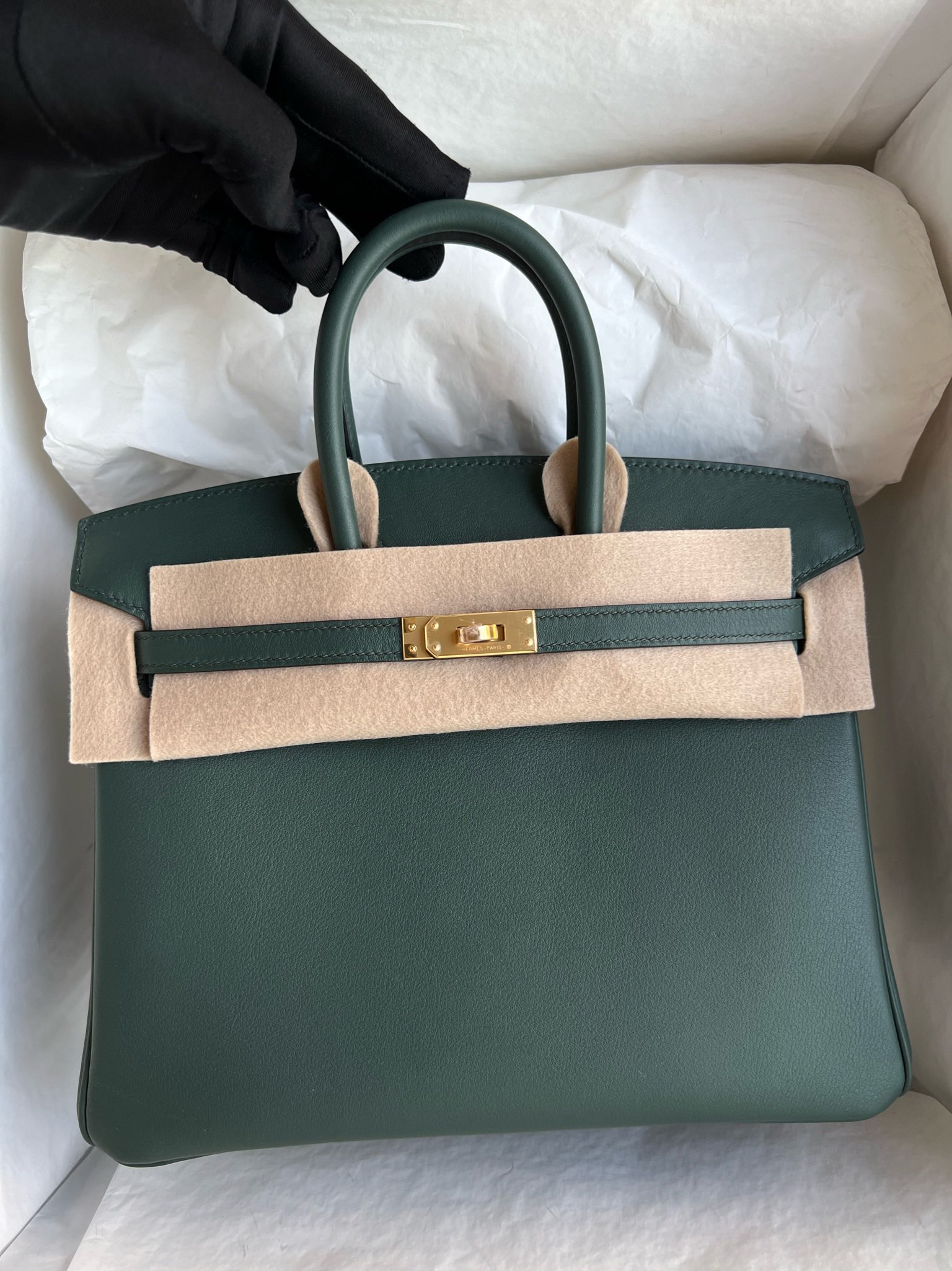 에르메스 반수공 에르메스 버킨백 25 사이프러스 그린 금장 스위프트가죽  상세 이미지 1
