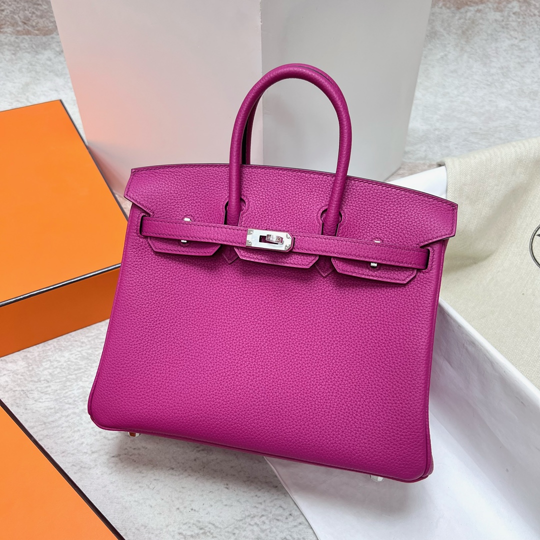 에르메스 반수공 에르메스 버킨백 25 로즈퍼플 은장 토고가죽  상세 이미지 1