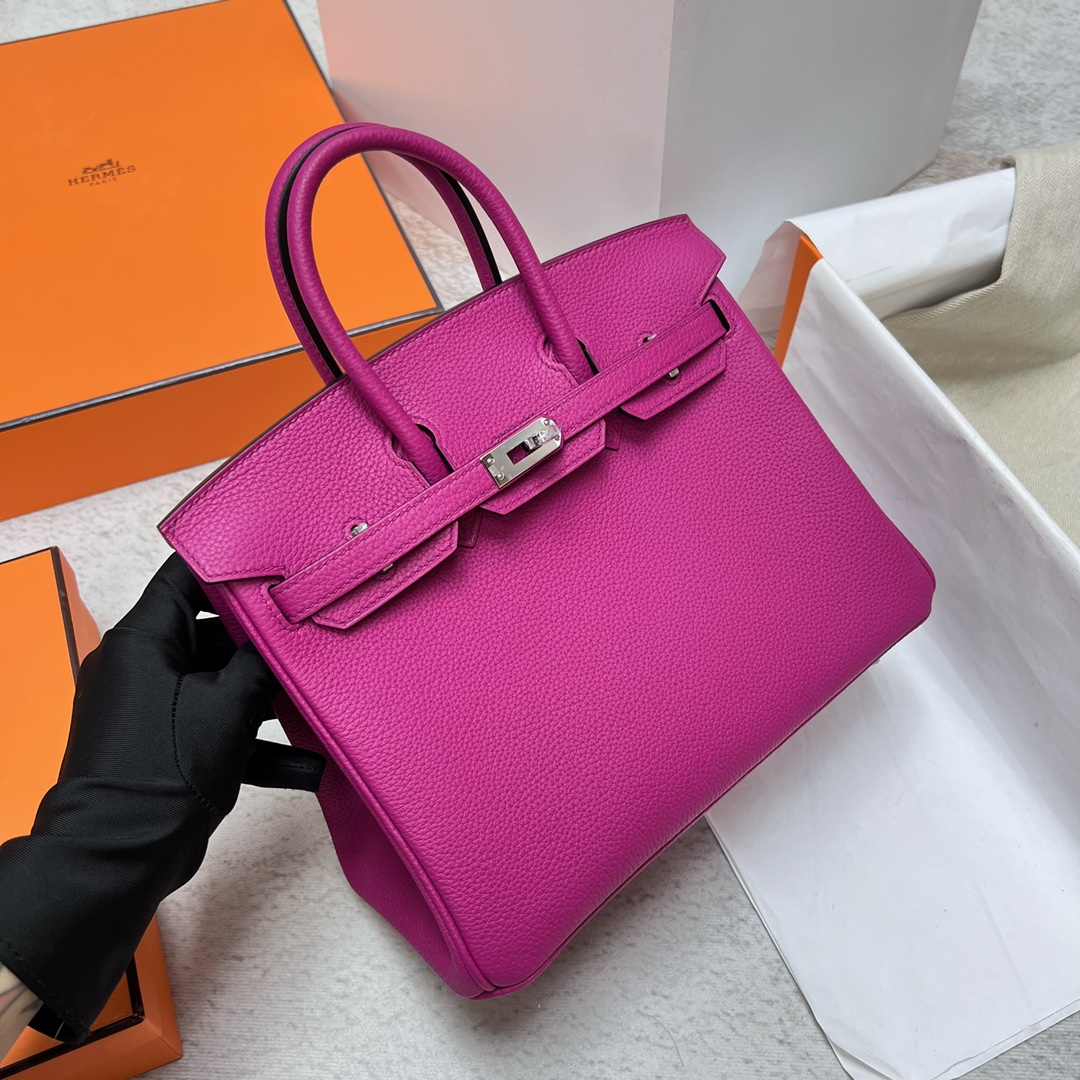 에르메스 반수공 에르메스 버킨백 25 로즈퍼플 은장 토고가죽  상세 이미지 5