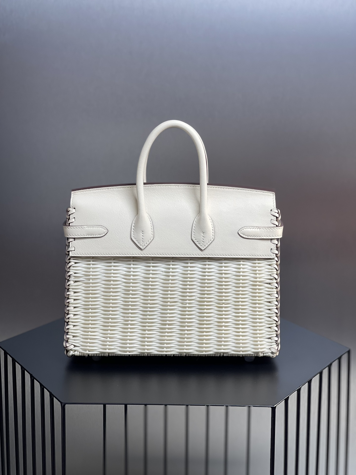 에르메스 반수공 에르메스 버킨백 25 화이트 은장 피크닉  상세 이미지 2